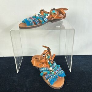 Marbe Blue Woven Sandals